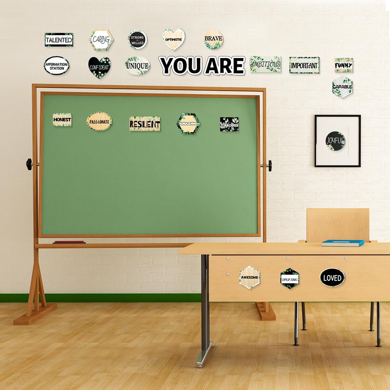 27Pcs Eucalyptus Affirmation Station Classroom Inspirational Bulletin Board Set Greenery