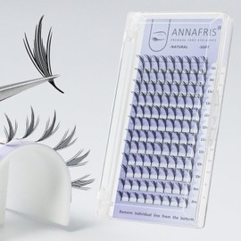 ANNAFRIS Comic Spire Eyelash Extension Premade Fans Lash Extensions Manga False Eyelashes Natural Soft Feather Shape Lashes(Comic Petris,0.07 D 8-15mm Mix)