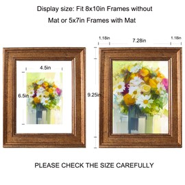 LUCKYLIFE 8x10 Picture Frame Set of 4, Rustic Bronze Picture Frames for Table or Wall Hanging