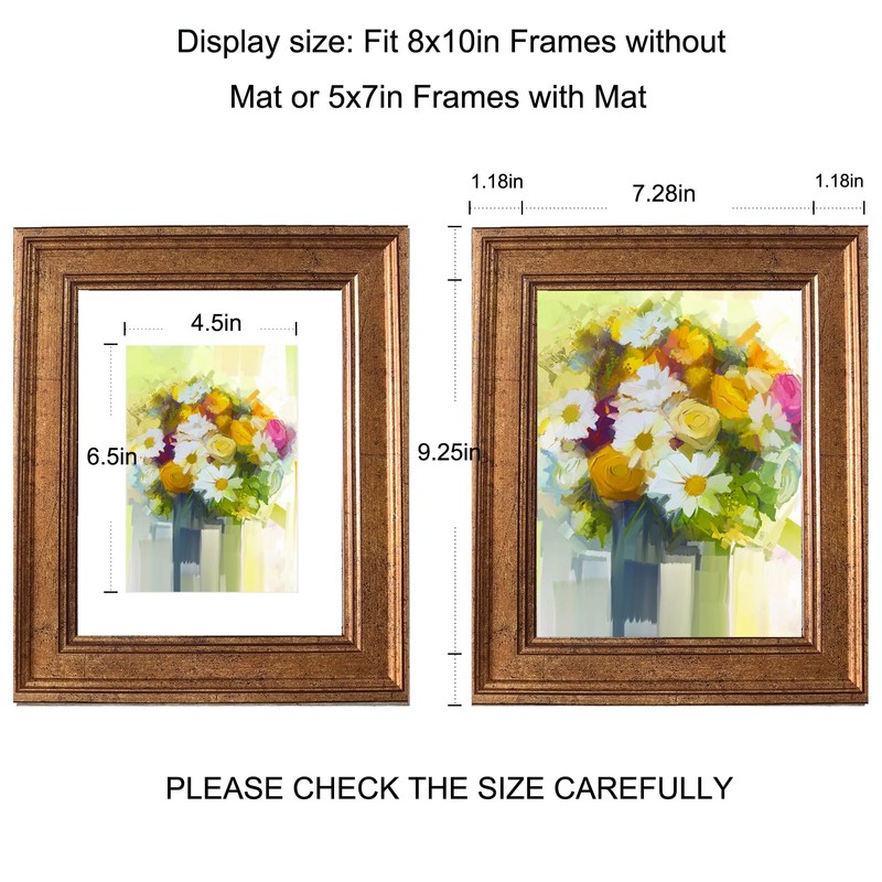 LUCKYLIFE 8x10 Picture Frame Set of 4, Rustic Bronze Picture