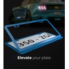 Deselen Blue License Plate Frame - 2-Hole Sleek Style, Stainless