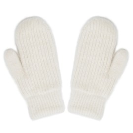 HinyBoeh Womens-Winter-Mittens Warm-Knit-Gloves - Soft-Stretchy Faux-Rabbit-Fur-Mittens for Cold-Weather