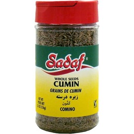 Sadaf Cumin Seeds - Whole Cumin Seeds for Cooking & Seasoning - Cumin Spice - Kosher - 5.5 oz Bottle with Shaker Top