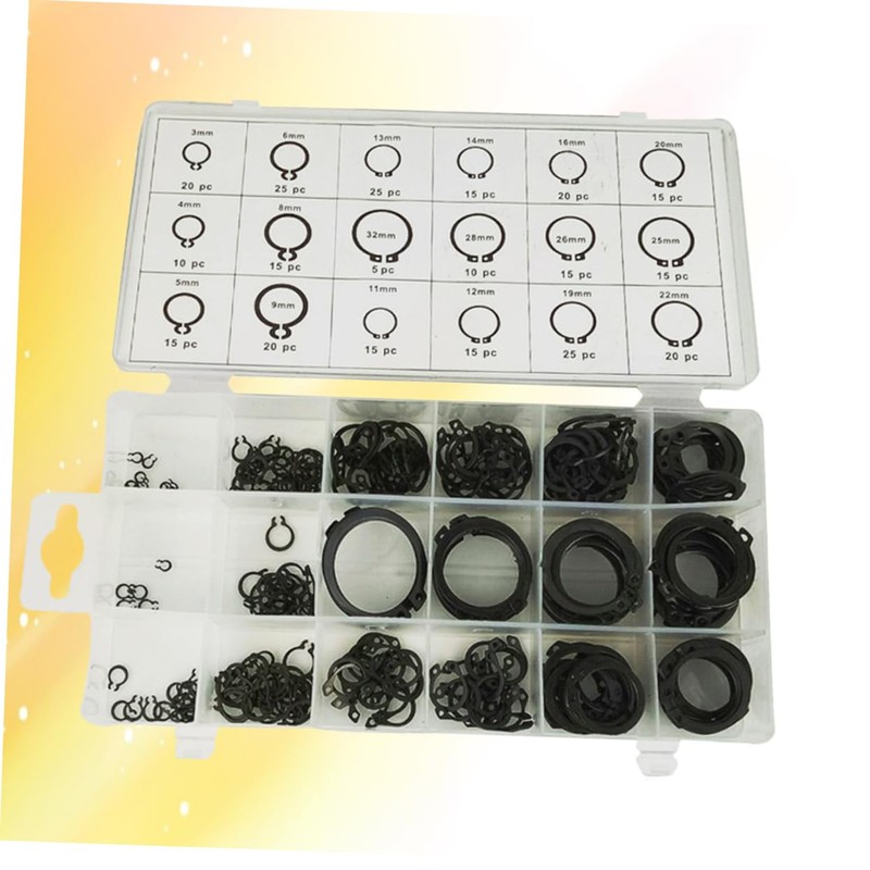 VILLFUL Carbon Steel Snap Ring Set 18 Sizes Retaining Ring