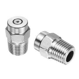 HARFINGTON 2pcs Surface Clean Tip 0 Degree 1/4 Inch NPT Male 1.311 Orifice 4000 PSI Stainless Steel Threaded Pressure Washer Spray Nozzles for Water Guns Water Broom
