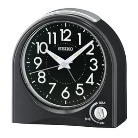 SEIKO Maris Non Ticking Desk/Alarm Clock, Black