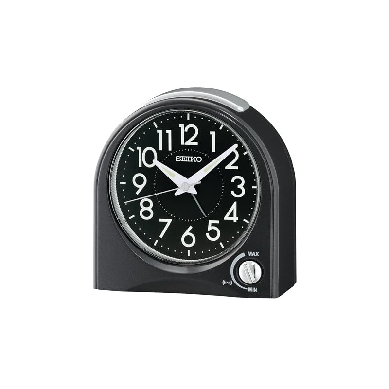 SEIKO Maris Non Ticking Desk/Alarm Clock, Black