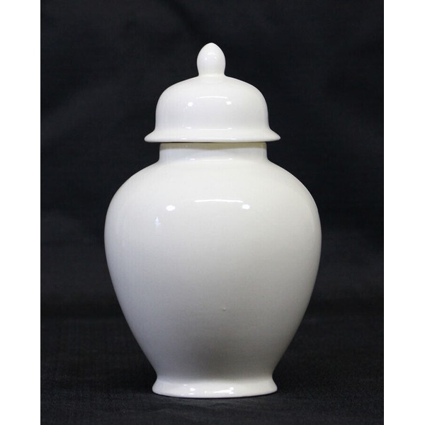 Small/Keepsake 21 Cubic Inch Ivory Ceramic Funeral Cremation Urn for