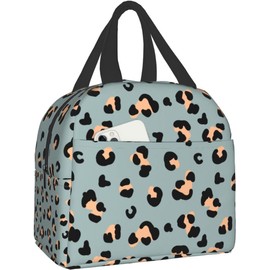 SIMONO Leopard Print Cheetah Insulated Lunch Bag Leakproof Lunch Bag for Adults Children Lunch Bag for Men Women Lunch Boxes Work Travel