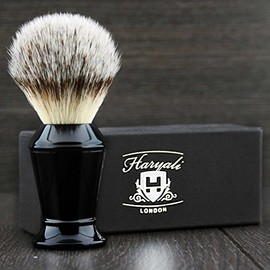 Soft Synthetic Hair Men's Shaving Brush in Black Handle. Perfect Hair That Last Longer Then Any Hair.