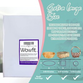 Wowfit Wowfit Cello Bags,10 CT 18x30 inches Clear Cellophane Bags Perfect for Gift Baskets, Presents, Weddings, Bridal/Baby Showers and More (Flat, No Gusset, Ribbon Not included)