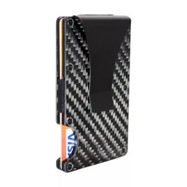 Fenzer B2G1 FREE RFID Slim Money Clip Mens Carbon Fiber Credit Card Holder Metal Wallet