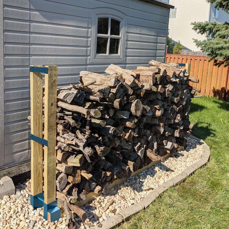 MOFEEZ Outdoor Firewood Log Storage Rack 2x4 Bracket Kit, Fireplace
