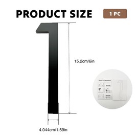 Modern Large House Number Black, Floating Design, Metal House Number Sign, Anthracite, 17.5 cm, 3D Effect, Weatherproof, for Office Doors, Apartments and Garages