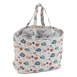 Hobby Gift Drawstring Fabric Craft Tote Bag, Knit Happens (MR4724)