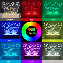 ZEEYUAN Christian Gifts for Women, Acrylic Night Light Baptism Gifts for Women, Religious Gifts for Women, Catholic Gifts Inspirational Gifts for Women Men Friends Teacher