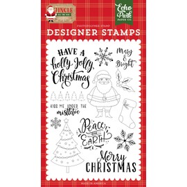 Echo Park Paper Company Holly Jolly Christmas Set stamp, Multi