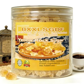 Premium Yellow Rock Sugar 10.6oz (300g) - Pure Cane Crystal Sweetener for Tea, Coffee & Asian Cuisine | Rock Candy