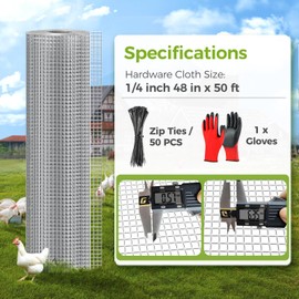 Lienffy Hardware Cloth 1/4 Inch 15inx20ft 23 Gauge Chicken Wire Fencing Hot dip Galvanized Welded Wire Mesh Roll Poultry Netting Rabbit Cage Chicken Run Coop Deer Garden Metal Fence DIY Crafts