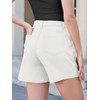 Rasutina Women Cargo Shorts White Jean Shorts for Women High