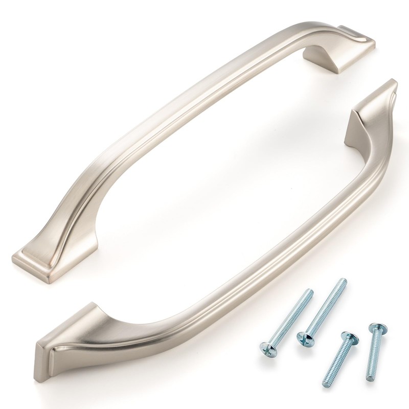 ASKANO 5 Inch Hole Centers, Brushed Nickel Arch Kitchen Cabinet