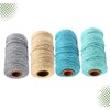 Operitacx 4 Pack Braided Cotton Rope Rolls 2mm Thick Multi