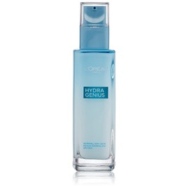 Hyaluronic Acid Moisturizer for Face, L'Oreal Paris Skincare Hydra Genius Daily Liquid Care Oil-Free Face Moisturizer for Normal to Dry Skin with Aloe Water and Hyaluronic, 3.04 fl. oz.
