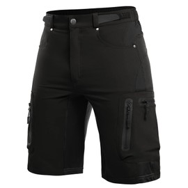 Cycorld Men's Mountain Bike Cycling Shorts, Men’s short, quick-drying MTB Shorts, Men’s Breathable Outdoor Bike Shorts, black, xl