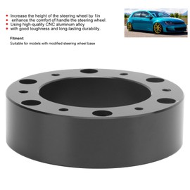 Ejoyous 1 inch Steering Wheel Hub Spacer, 6 Hole Universal Car Aluminium Alloy Extension Adapter Spacer Steering Wheel Modified Booster Pad