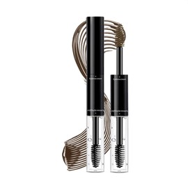 Gel para Cejas de Doble Extremo con Color, Fijador de Cejas a Prueba de Agua y Manchas, Secado Rápido, Maquillaje de Larga Duración 24H para Cejas Naturales y Pobladas, Máscara de Cejas 3D con Cepillo (02#)