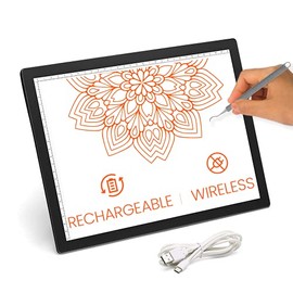 iVyne Rechargeable Led Bright Ultra-Thin Light Pad A4 Powered by Lithium Battery for Cricut Vinyl, Weeding Tool, Drawing Crafting Box/Board for Tracing, Sketching & HTV (Black)