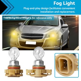 MAX COOL 2PCS PSX24W 12V 24W PG20/7 Car Fog Lights Standard Clear Globes Lamps Lights Bulbs