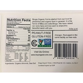 Braga Organic Farms Organic Roasted and Salted Almonds 2 lb. bag