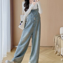 Mamkong Maternity Overalls & Pants - Summer Pregnancy Wear Nursing-Friendly M