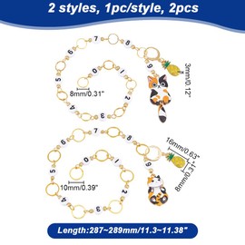 NBEADS Pack of 2 Cat Knitting Row Counter Chains, Number Beads, Row Counter Chains, Row Counting Accessories for Knitting, Crochet, Tracking, Progress