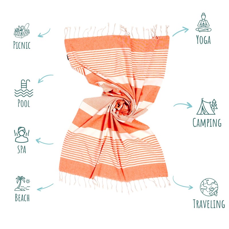 MOMOMUS Pack von 2 Fouta XL oder Strandhandtuch Baumwolle 100%