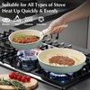 Ceramic Pots and Pans Set Non Stick Green, 8 Pcs