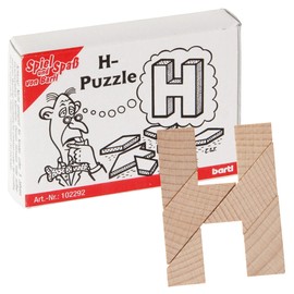 Bartl 102292 Mini Wooden Puzzle H Puzzle Made of 6 Small Wooden Pieces
