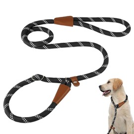Aomig Adjustable Dog Leash for Puppies Small Medium Large Dogs Reflective Cat Lead Nylon for Training Outdoor Running Walking(Black, 1.8M)