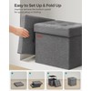SONGMICS 11.8 Inches Small Folding Storage Ottoman Cube, Storage Footrest,