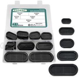 LUORNG 23PCS Firewall Hole Plug Wire Gasket Oval Gasket Black Environmentally Friendly Double Sided Long Waisted Dustproof Rubber Ring for Wire Plug Car and Pipe