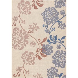 Safavieh Courtyard Collection CY4027B Indoor/ Outdoor Area Rug, 8' x 11', Natural Brown / Blue
