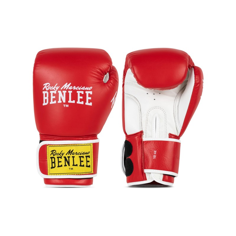 BENLEE Tough Leather Boxing Gloves 16oz Red/White