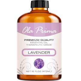 Ola Prima Oils Lavender Essential Oil (16oz Bulk) for Aromatherapy Diffuser, Candle Making & Stress – Therapeutic Grade Aromatherapy Oil