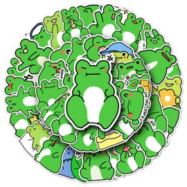 Bric Dodo 50 pieces frog stickers, car, laptop, phone, guitar, skateboard, motorcycle, bicycle, frog stickers set, vinyl, waterproof, aesthetic stickers for teenagers, children, adults