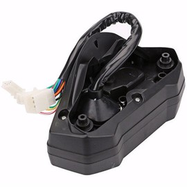 Riloer Motorcycle Speedometer Tachometer LCD Digital Odometer, Fit for DC 12V Motorcycle, 7 Color Backlit Switchable