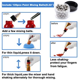 ONiLAB Mini Vortex Mixer with Touch Function, Lab Mixing, Nail Polish,Eyelash Adhesives and Acrylic Paints Mixing, Lab Vortexer for Tubes,Include 120 pcs Stainless Steel Mixing Balls