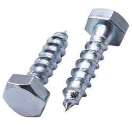 SKIR'CO (30 pcs) DIN 571 Zinc Plated Steel Hexagon Head Wood Screws M10 x 45 mm, Coach Screws, Hex Screw, Lag Bolts