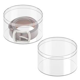 QoTang 2 PCS Belt Organizer, Plastic Belt Container Storage Holder, Belt Display Storage Box for Single Belt, Clear Belt Display Case for Closet Tie and Bow Tie Watch Jewelry Bracelets Ring Cosmetic