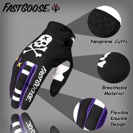 FASTGOOSE Motocross Motorcycle Gloves, Riding Motorcycle Gloves ATV MX MTB Off Road Racing Sports Cycling Glove (Black, S)